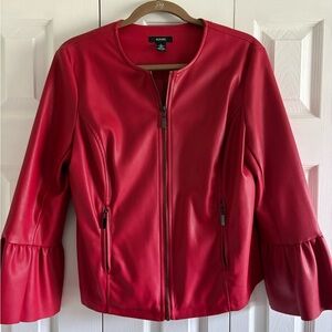 ALFANI Red Faux Leather Jacket